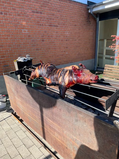 Helstegt pattegris på grillen